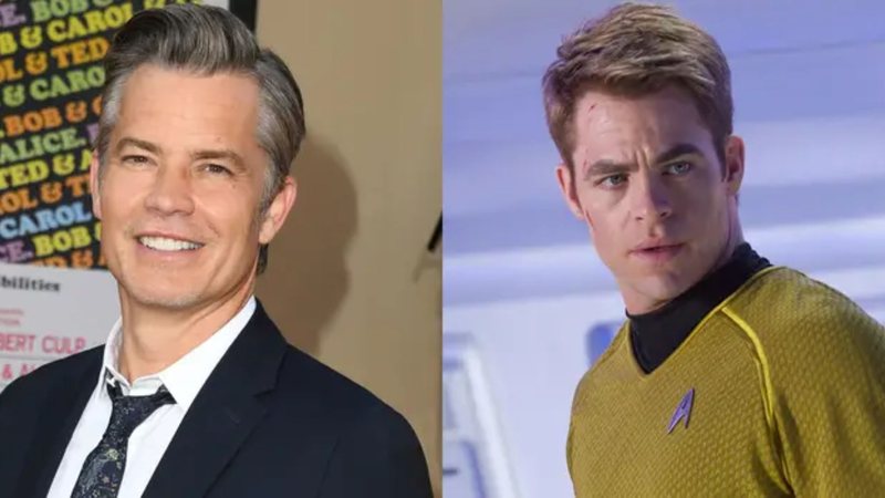 Timothy Olyphant (Foto: Jon Kopaloff/FilmMagic via Getty Images) e Chris Pine como Capitão Kirk (Foto: Paramount Pictures)