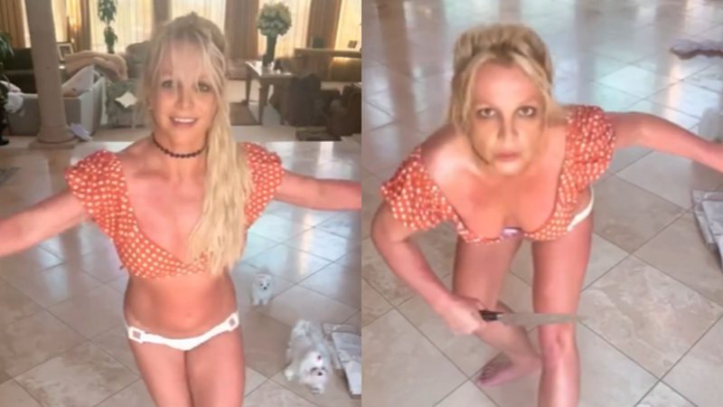 Imagem Britney Spears explica vídeo de dança com facas; 'eram falsas'