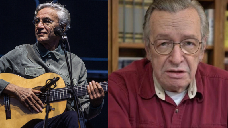 Caetano Veloso (Foto: Eric Jamison / Getty Images) / Olavo de Carvalho (Foto: reprodução)