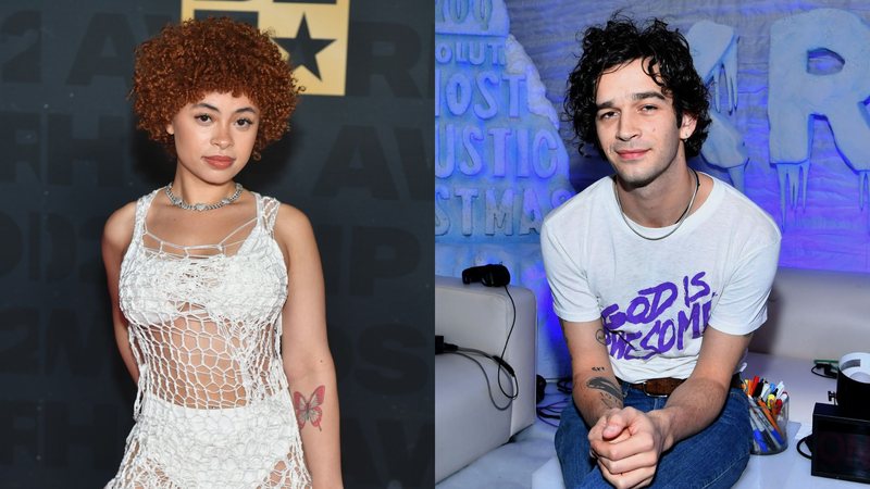 Ice Spice (Foto: Paras Griffin/Getty Images for BET) e Matty Healy (Foto: Amy Sussman/Getty Images for KROQ)