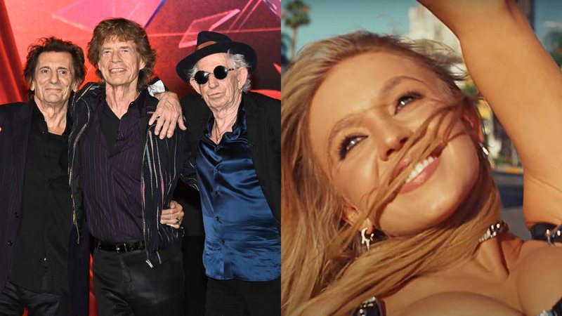 The Rolling Stones (Stuart C. Wilson/Getty Images) | Sydney Sweeney no videoclipe de 'Angry' (Reprodução)