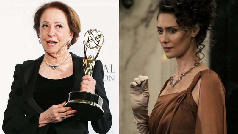 Fernanda Montenegro durante o Emmy Awards 2023; fãz de Harry Potter fizeram petição para que ela interpretasse Vicência Santos, papel de Maria Fernanda Cândido em Animais Fantásticos (Foto: Neilson Barnard/Getty Images - Warner Bros. Pictures)