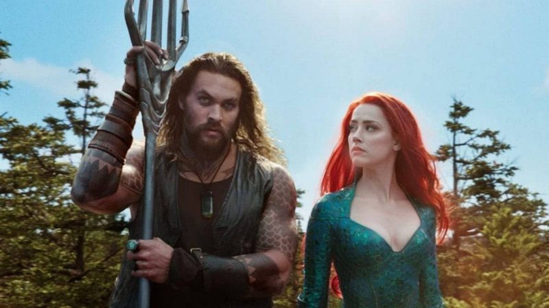 Jason Momoa e Amber Heard em Aquaman 2: O Reino Perdido (Reprodução)