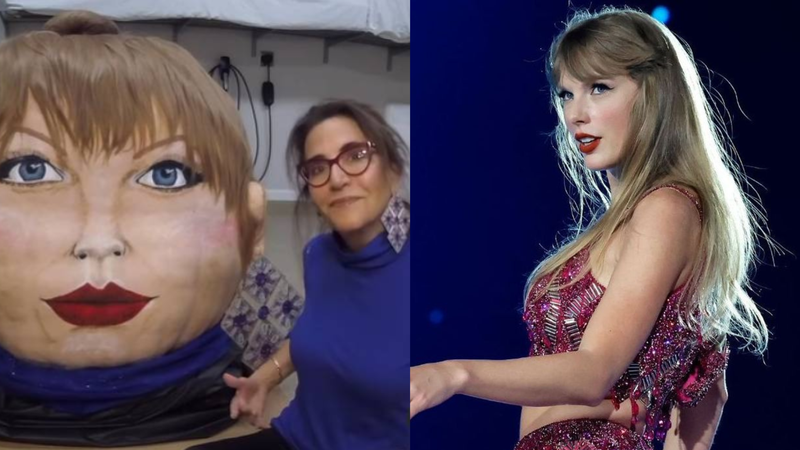 Jeanette Paras é designer e já retratou o rosto de outras celebridades em abóboras (Foto: reprodução/Instagram) / Taylor Swift (Foto: Getty Images)