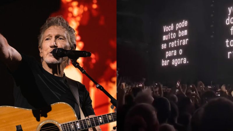 Roger Waters (Foto: Divulgação) e show do cantor em Brasília (Foto: Reprodução/Twitter/@BrunoGuzz0)