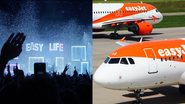 Show do Easy Life (Foto: Reprodução/Instagram) e aeronaves da easyJet (Foto: Reprodução/Instagram)