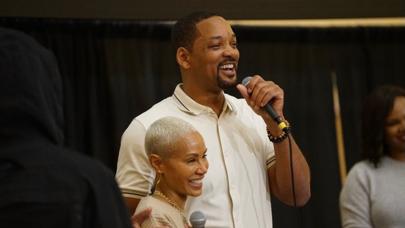 Will Smith e Jada Pinkett em Baltimore (Foto: Reprodução/Pratt Library)