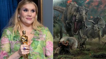 Emerald Fennell, de Saltburn, quer dirigir versão erótica de Jurassic Park (Fotos: Richard Harbaugh/A.M.P.A.S. via Getty Images - Reprodução/Universal Pictures)