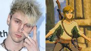 Machine Gun Kelly (Foto: Jon Kopaloff/Getty Images) e Link em The Legend of Zelda: Breath of the Wild (Foto: Reprodução/Nintendo)