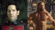 Paul Rudd e Chris Hemsworth em filmes da Marvel (Fotos: Reprodução)