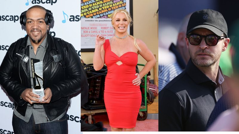 Timbaland, Britney Spears e Jutin Timberlake (Fotos: Getty Images)