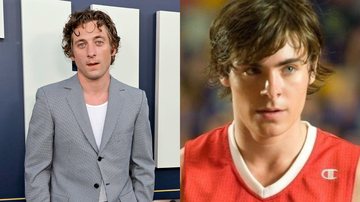 Jeremy Allen White, de O Urso (Foto: Kevin Winter/Getty Images), e Zac Efron como Troy Bolton (Foto: Reprodução/Disney Channel)