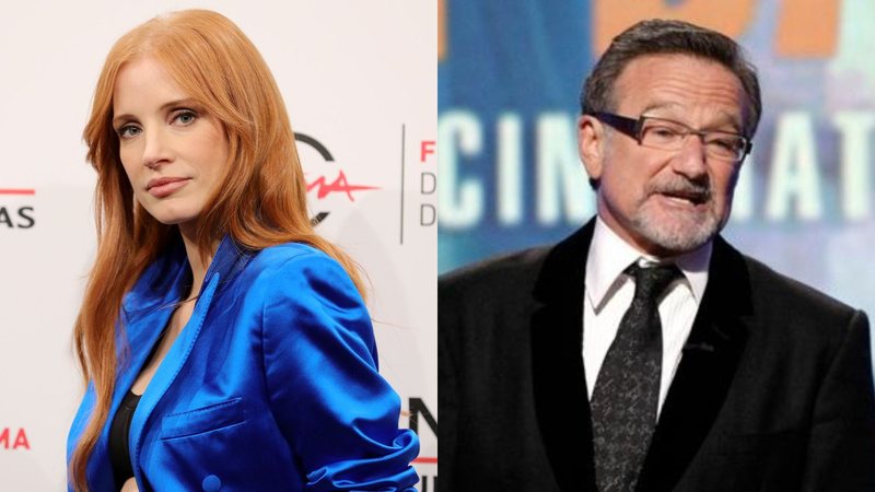 Jessica Chastain (Foto: Stefania D'Alessandro/Getty Images) e Robin Williams (Foto: Dan Steinberg/AP)