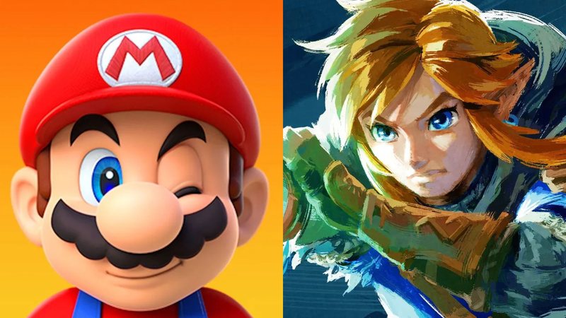 Mario, de 'Super Mario', e Link, de 'Zelda' (Fotos: Reprodução)