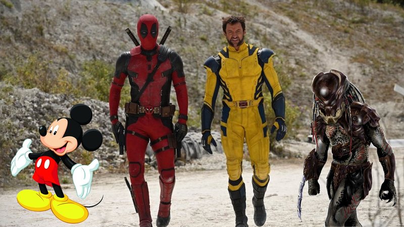 Mickey e Predador aparecem em "novas imagens" de Deadpool 3 (Foto/Montagem: Divulgação)