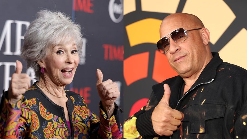 Rita Moreno (Foto: Amy Sussman/Getty Images) e Vin Diesel (Foto: Monica Schipper/Getty Images)