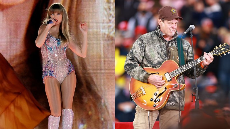 Taylor Swift (Foto: Kevin Winter/Getty Images for TAS Rights Management) e Ted Nugent (Foto: Rey Del Rio/Getty Images)