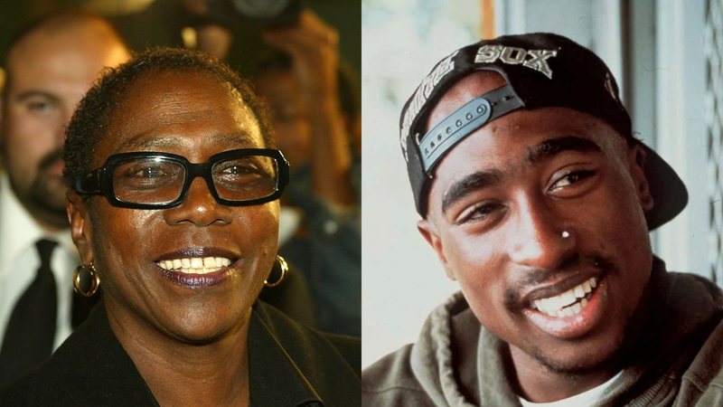 Afeni Shakur (Foto: Kevin Winter/Getty Images) | Tupac Shakur (Foto: Reprodução)