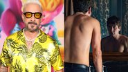 Completamente nu, AJ McLean, do Backstreet Boys, reproduz cena de Saltburn (Fotos: Leon Bennett/Getty Images - Reprodução/Amazon Prime Video)