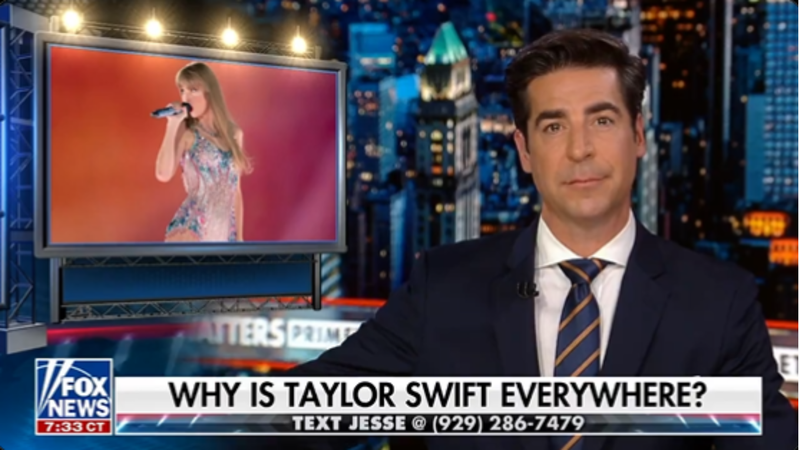 Jesse Watters apresenta teoria de que Taylor Swift trabalha para o governo americano (Foto: Reprodução)