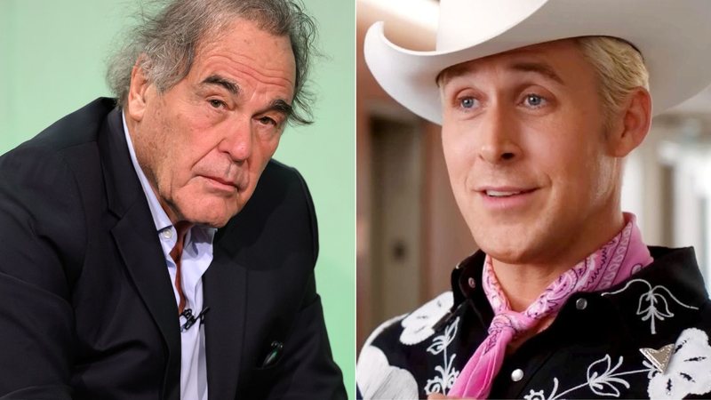 Oliver Stone, diretor de Platoon, culpa Ryan Gosling e Barbie por "infantilização de Hollywood" (Fotos: Leon Neal/Getty Images - Divulgação/Warner Bros. Pictures)