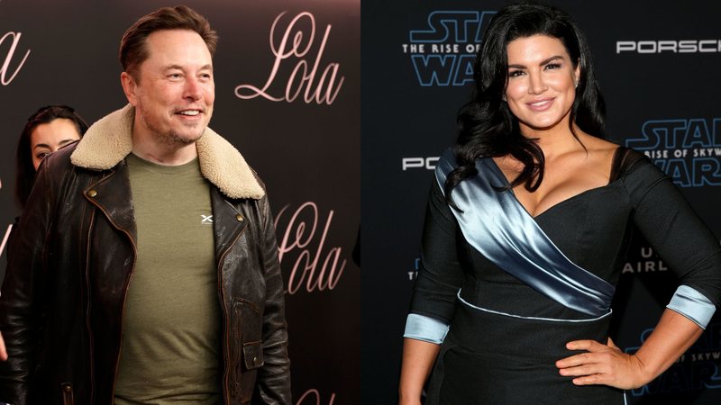 Elon Musk e Gina Carano (Fotos: Getty Images)