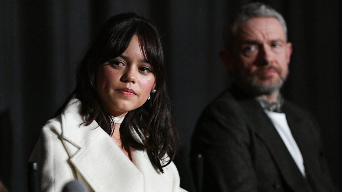 Jenna Ortega e Martin Freeman (Foto: Jon Kopaloff/Getty Images for Lionsgate)