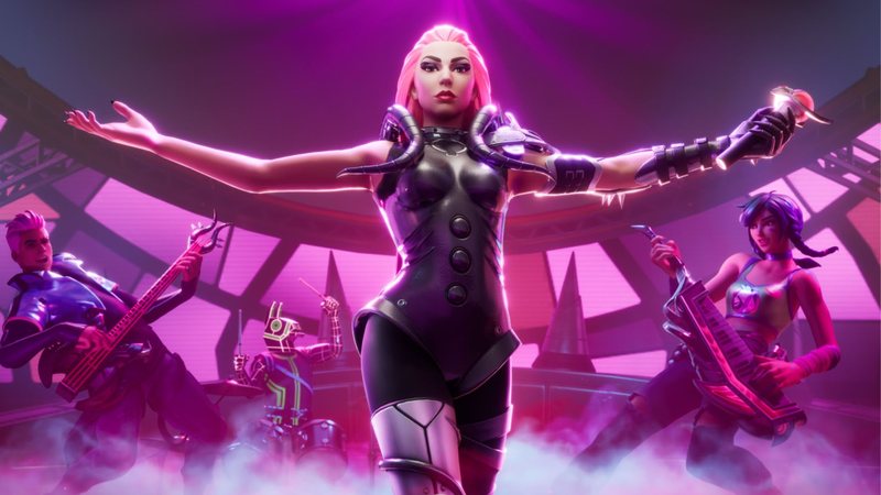 Lady Gaga na 2ª temporada do Fortnite Festival (Foto: Divulgação)