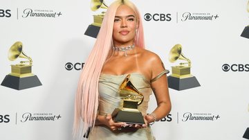 Karol G no Grammy 2024; grávida morreu ao ser baleada após show da cantora colombiana na Guatemala (Foto: Alberto E. Rodriguez/Getty Images)