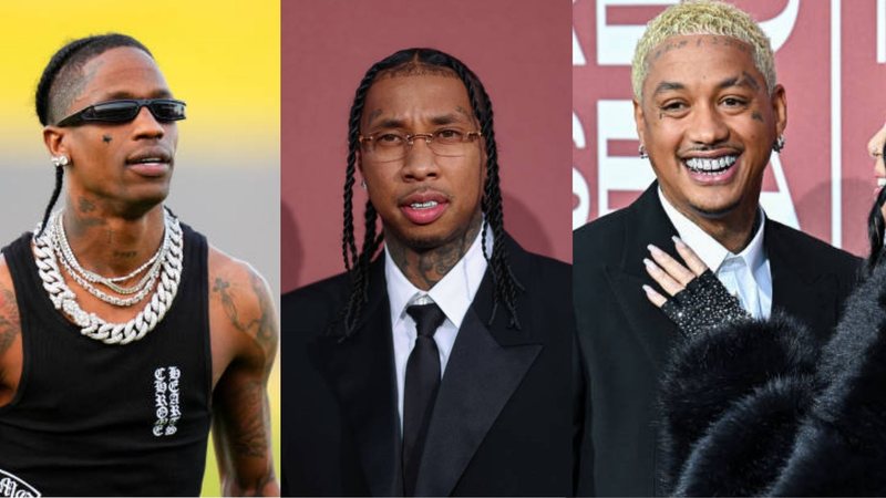 Travis Scott, Tyga e Alexander Edwards (Fotos: Getty Images)