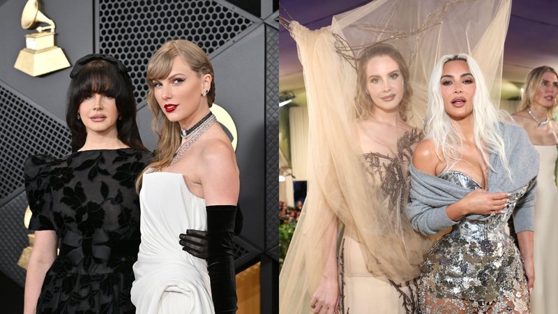 Lana Del Rey e Taylor Swift (Foto: Axelle/Bauer-Griffin/FilmMagic) | Lana Del Rey e Kim Kardashian (Foto: Kevin Mazur/MG24/Getty Images)