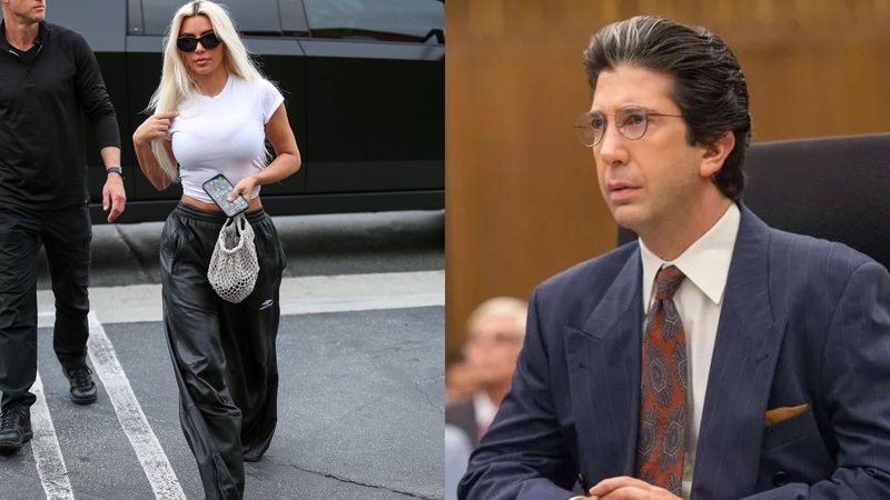 Kim Kardashian (Foto: Bellocqimages/Bauer-Griffin/GC Images) e David Schwimmer como Robert Kardashian (Foto: Prashant Gupta/FX)