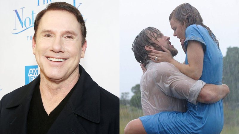 Nicholas Sparks (Foto: Bruce Glikas/WireImage) e Ryan Gosling e Rachel McAdams no filme Diário de uma Paixão (Foto:Reprodução)