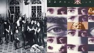 Karnak, a banda em sua primeira formação, e 'Karnak', o álbum de estreia, de 1995 (Divulgação)