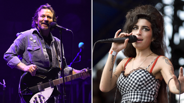 Eddie Vedder e Amy Winehouse (Imagem: Dan Kitwood e Theo Wargo/Getty Images)