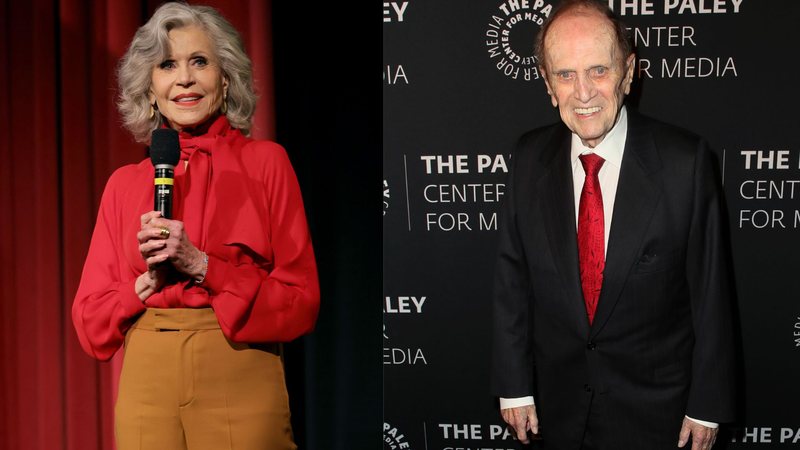 Jane Fonda (Photo by Kevin Winter/Getty Images)  e Bob Newhart (Photo by David Livingston/Getty Images)