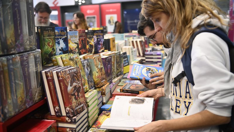 General view of people browsing books during the Turin Book Fair 2024 at Centro Congressi Lingotto on May 9, 2024 in Turin, Italy.(Photo by Stefano Guidi/Getty Images)