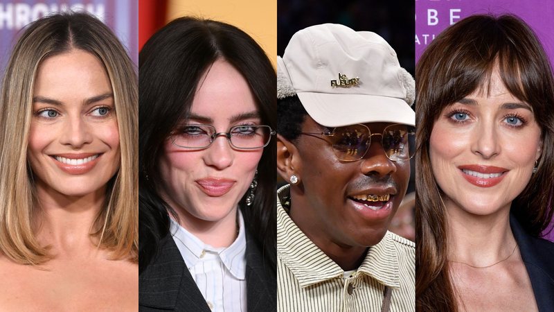 Margot Robbie (Foto: Steve Granitz/FilmMagic) | Billie Eilish (Foto: Karwai Tang/WireImage) | Tyler, The Creator (Foto: Allen Berezovsky/Getty Images) | Dakota Johnson (Foto: Amanda Edwards/Getty Images)