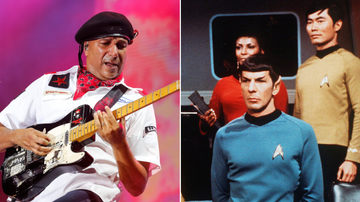 Tom Morello e personagens de Star Trek (Foto: Srdjan Stevanovic/Getty Images e Sunset Boulevard/Corbis via Getty Images)