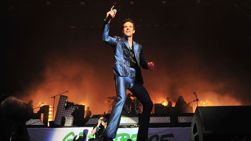 Brandon Flowers em show do The Killers (Foto: Jim Dyson/Getty Images)