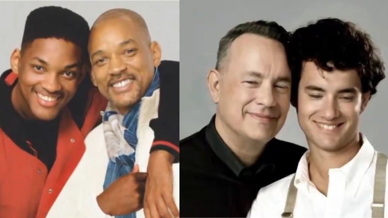 Versões de Will Smith e Tom Hanks feitas a partir de IA (Imagens: Reprodução/X)