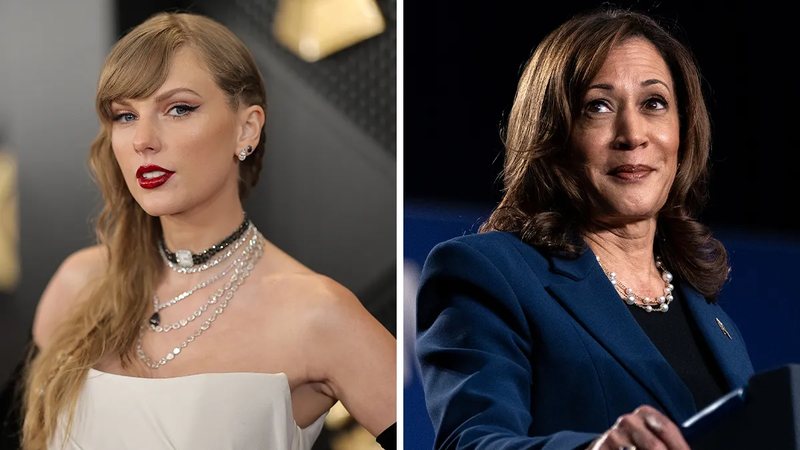 Taylor Swift e Kamala Harris (Fotos: Getty Images)