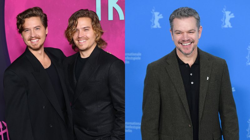 Cole Sprouse e Dylan Sprouse (Foto: Leon Bennett/Getty Images) | Matt Damon (Foto: Dominique Charriau/WireImage)