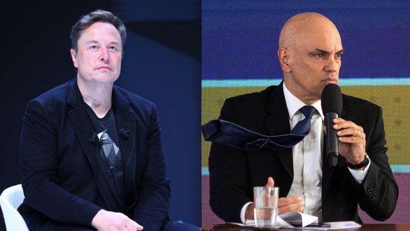 Elon Musk e Alexandre de Moraes (Fotos: Getty Images)