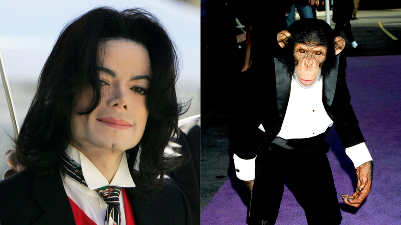 Michael Jackson e o chimpanzé Bubbles (Imagem: Justin Sullivan/Getty Images e Jeff Kravitz/FilmMagic)