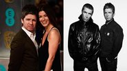 Noel Gallagher com a ex-esposa Sara MacDonald (Foto: Ian Gavan/Getty Images) e cantor ao lado do irmão Liam Gallagher (Foto: Simon Emmett)