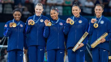 Simone Biles, Jade Carey, Jordan Chiles, Sunisa Lee e Hezly Rivera formam time de ginástica artística das Olimpíadas de Paris 2024 (Foto: Tim Clayton/Corbis via Getty Images)