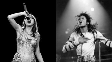 Taylor Swift e Michael Jackson no Estádio de Wembley (Fotos: Kate Green/Getty Images | Dave Hogan/Getty Images)