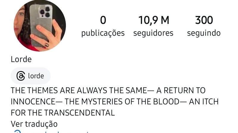 Lorde amanheceu com as redes sociais esvaziadas (Reprodução/Instagram)