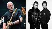 David Gilmour (Foto: Gus Stewart/Redferns) e os irmãos Noel e Liam Gallagher no retorno do Oasis (Foto: Simon Emmett)